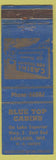 Matchbook Cover - Blue Top Cabins Ashland WI WORN
