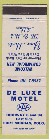Matchbook Cover - Deluxe Motel AAA Fort Morgan Colorado Flo Herb Acklam