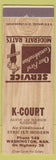 Matchbook Cover - K Court Washington KS low phone #