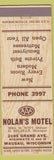 Matchbook Cover - Nolan's Motel Wausau WI low phone