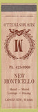 Matchbook Cover - New Monticello Hotel Longview WA