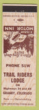 Matchbook Cover - Trail Riders Lodge Granby Colorado low phone #