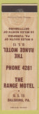 Matchbook Cover - Range Motel Dillsburg PA Chalet Restaurant