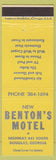 Matchbook Cover - Benton's Motel Douglas GA yellow