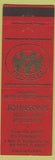 Matchbook Cover - Johnson's Motel Restaurant Wytheville VA red