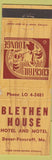Matchbook Cover - Klethen House Dover Foxcroft ME