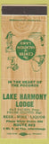 Matchbook Cover - Lake Harmony Lodge White Haven? PA