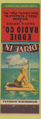 Matchbook Cover - Eddie Radio East Liberty Pittsburgh PA pinup
