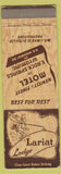 Matchbook Cover - Lariat Lodge East Rock Springs WY motel