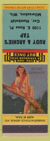 Matchbook Cover - Rudy and Archie's Tap Milwaukee WI chili pinup