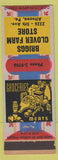 Matchbook Cover - Briggs Clover Farm Store Altoona PA