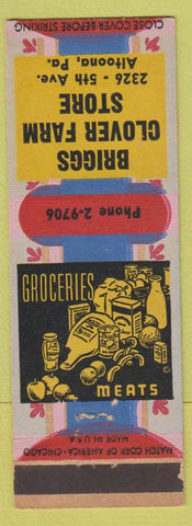 Matchbook Cover - Briggs Clover Farm Store Altoona PA