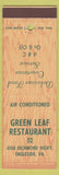Matchbook Cover - Green Leaf Restaurant Engleside VA