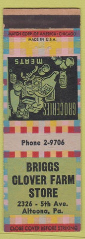 Matchbook Cover - Briggs Clover Farm Store Altoona PA