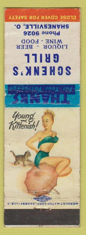 Matchbook Cover - Schenk's Grill Shanesville OH WORN pinup