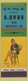 Matchbook Cover - Brad's Colton SD? Girlie back pinup