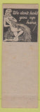Matchbook Cover - Brad's Colton SD? Girlie back pinup