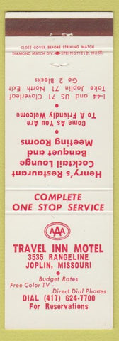 Matchbook Cover - Travel Inn Motel Joplin MO