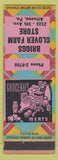 Matchbook Cover - Briggs Clover Farm Store Altoona PA
