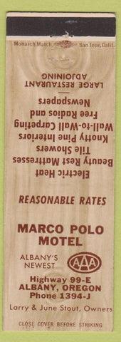 Matchbook Cover - Marco Polo Motel Albany OR