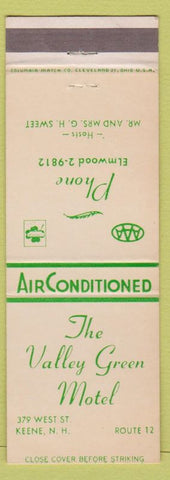 Matchbook Cover - Valley Green Motel Keene NH AAA