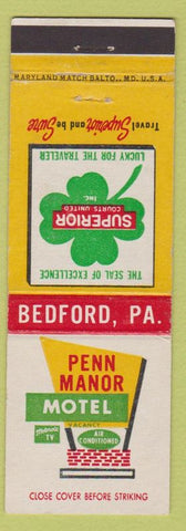 Matchbook Cover - Penn Manor Motel Bedford PA