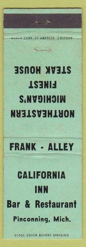 Matchbook Cover - California Inn Bar Restaurant Pinconning MI
