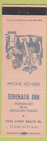 Matchbook Cover - Serenata Inn Long Beach CA Mexican food