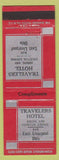 Matchbook Cover - Travelers Hotel East Liverpool OH WEAR