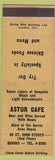 Matchbook Cover - Astor Cafe Montreal? QC WEAR
