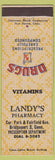 Matchbook Cover - Landy's Drugs Bridgeport CT