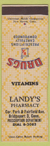 Matchbook Cover - Landy's Drugs Bridgeport CT