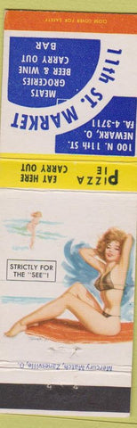 Matchbook Cover - 11th ST Market Newark OH Pizza pinup