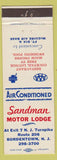 Matchbook Cover - Sandman Motor Lodge Bordentown NJ AAA