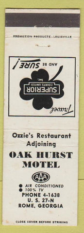 Matchbook Cover - Oak Hurst Motel Rome GA AAA