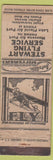 Matchbook Cover - Stewart Flying Massena Lake Placid low phone WORN Piper Planes
