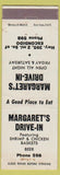 Matchbook Cover - Margaret's Drive In Escondido CA low phone
