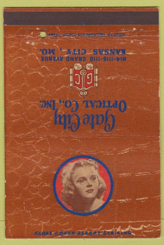 Matchbook Cover - Gate City Optical Kansas City MO girlie 40 Strike