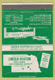 Matchbook Cover - Lincoln Aviation Airport NE Green Stamps oil gas 40 Strike