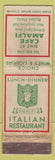 Matchbook Cover - Cafe Amali Boston MA Italian WORN