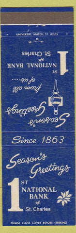 Matchbook Cover - 1st National Bank St Charles MO