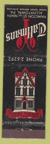 Matchbook Cover - Tallman's Allentown PA lobster