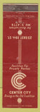 Matchbook Cover - Center City Restaurant New York City WEAR