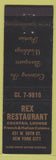 Matchbook Cover - Rex Restaurant New York City