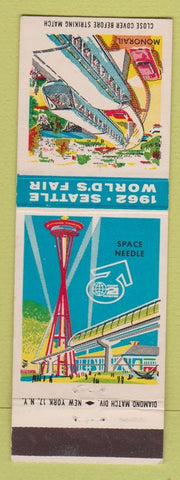 Matchbook Cover - 1962 World's Fair Seattle WA Space Needle Monorail