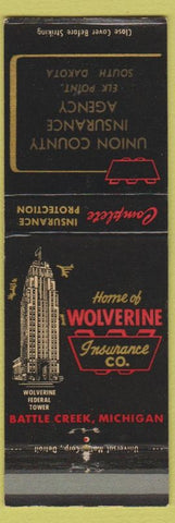 Matchbook Cover - Wolverine Insurance Union Elk Point SD