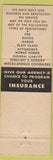 Matchbook Cover - Wolverine Insurance Union Elk Point SD