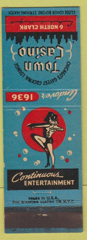 Matchbook Cover - Town Casino Chicago IL girlie