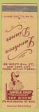 Matchbook Cover - Jumble Shop Restaurant New York City WORN CREASES
