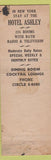 Matchbook Cover - Hotel Ashley New York City WEAR